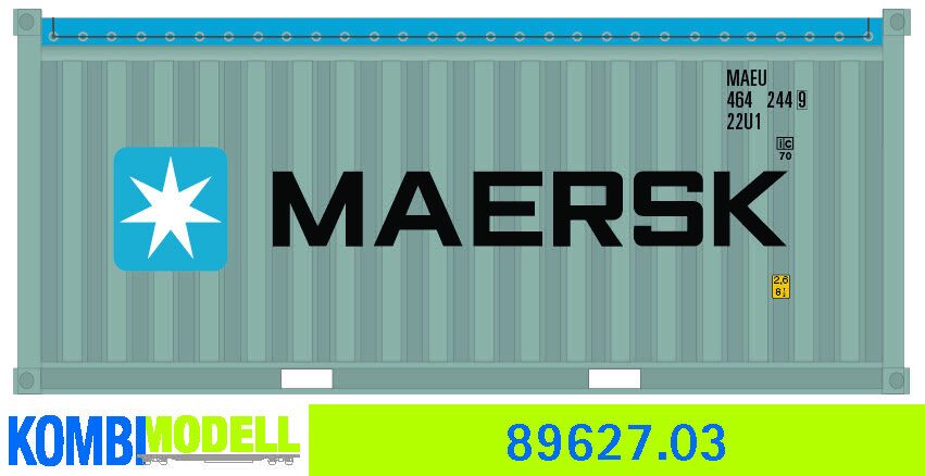 Kombimodell 89627.03 Ct 20' Open-Top (22U1) »Maersk« ═ SoSe 